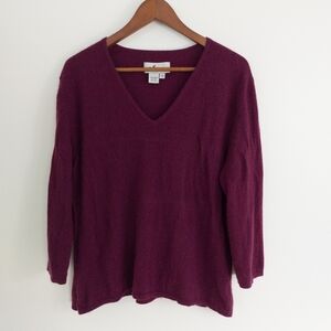 Abaca 100% Cashmere V Neck Sweater Size 3X